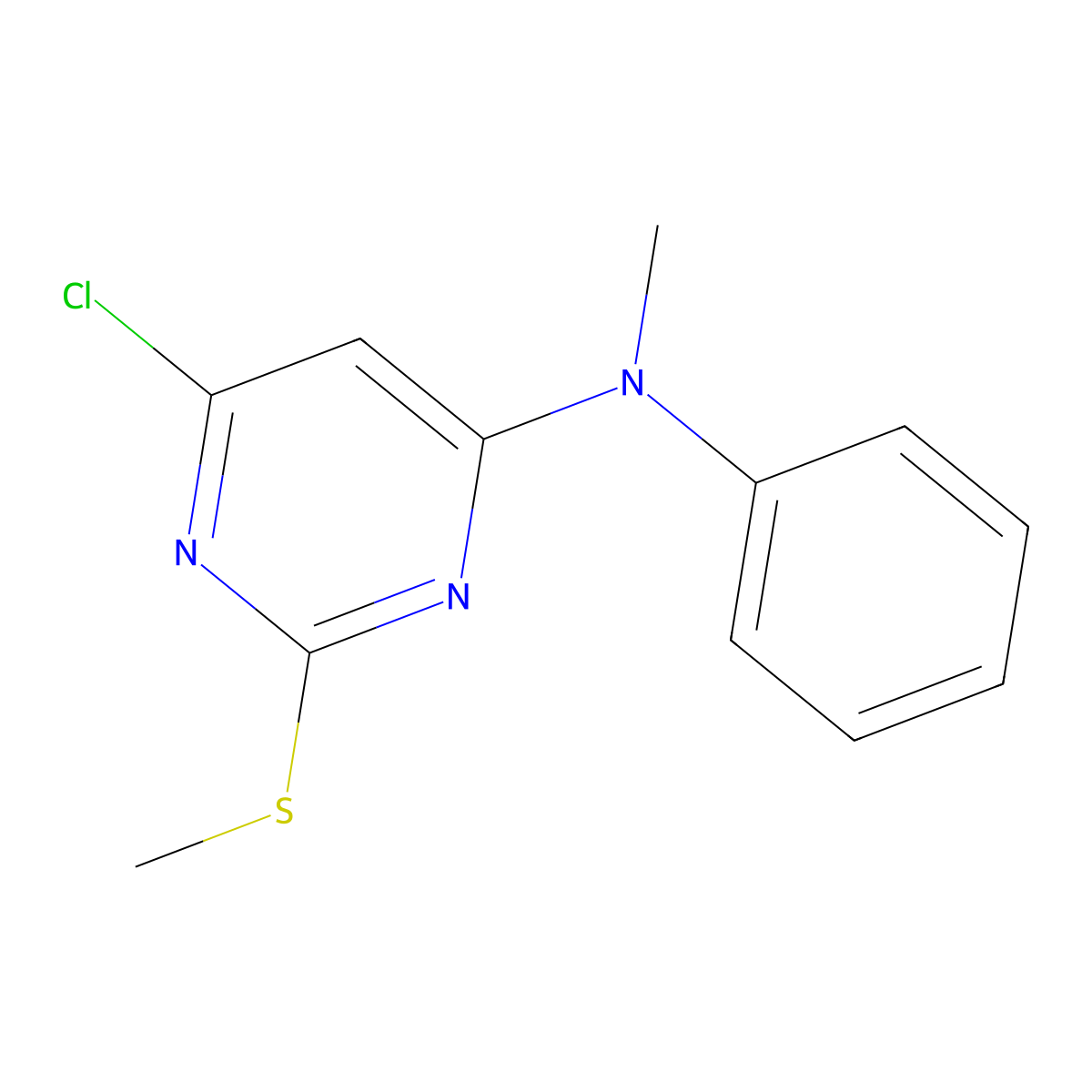 6-chloro-N-methyl-2-(methylsulfanyl)-N-phenyl-4-pyrimidinamine molecular structure, CAS 478258-44-5