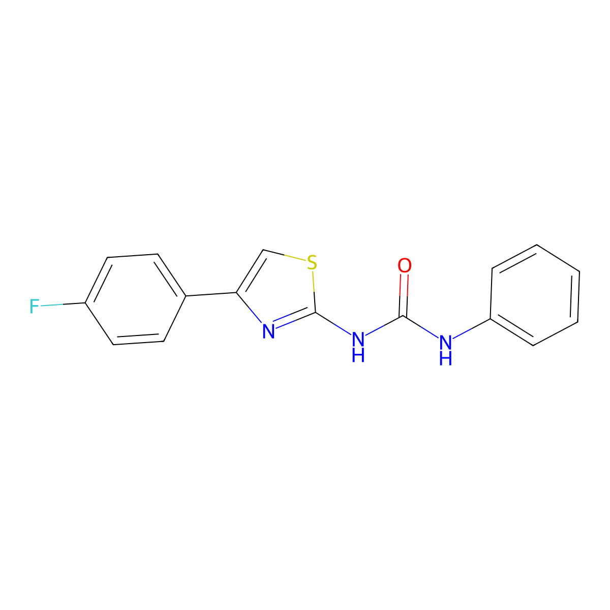 N-[4-(4-fluorophenyl)-1,3-thiazol-2-yl]-N'-phenylurea molecular structure, CAS 478258-48-9