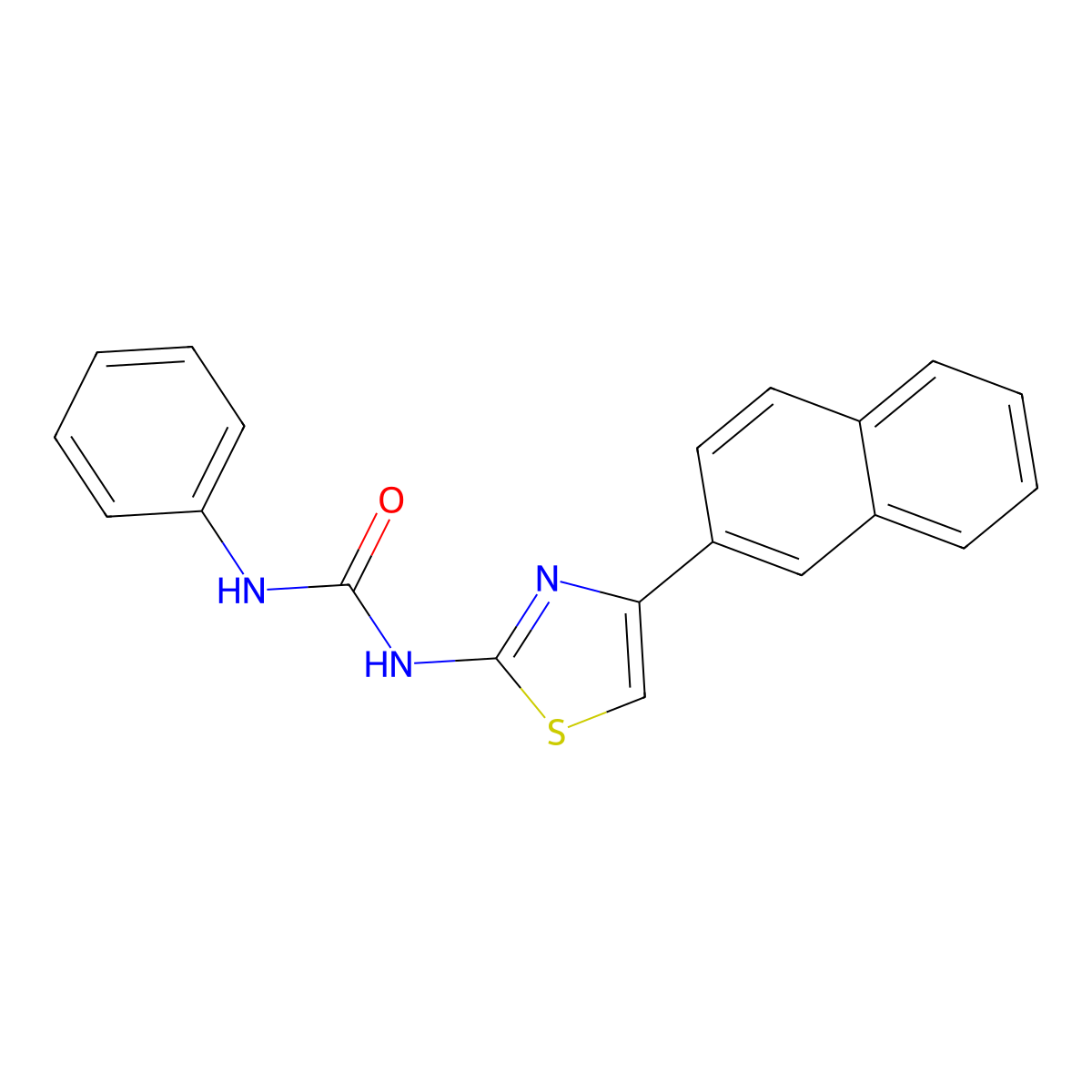 N-[4-(2-naphthyl)-1,3-thiazol-2-yl]-N'-phenylurea molecular structure, CAS 478258-51-4