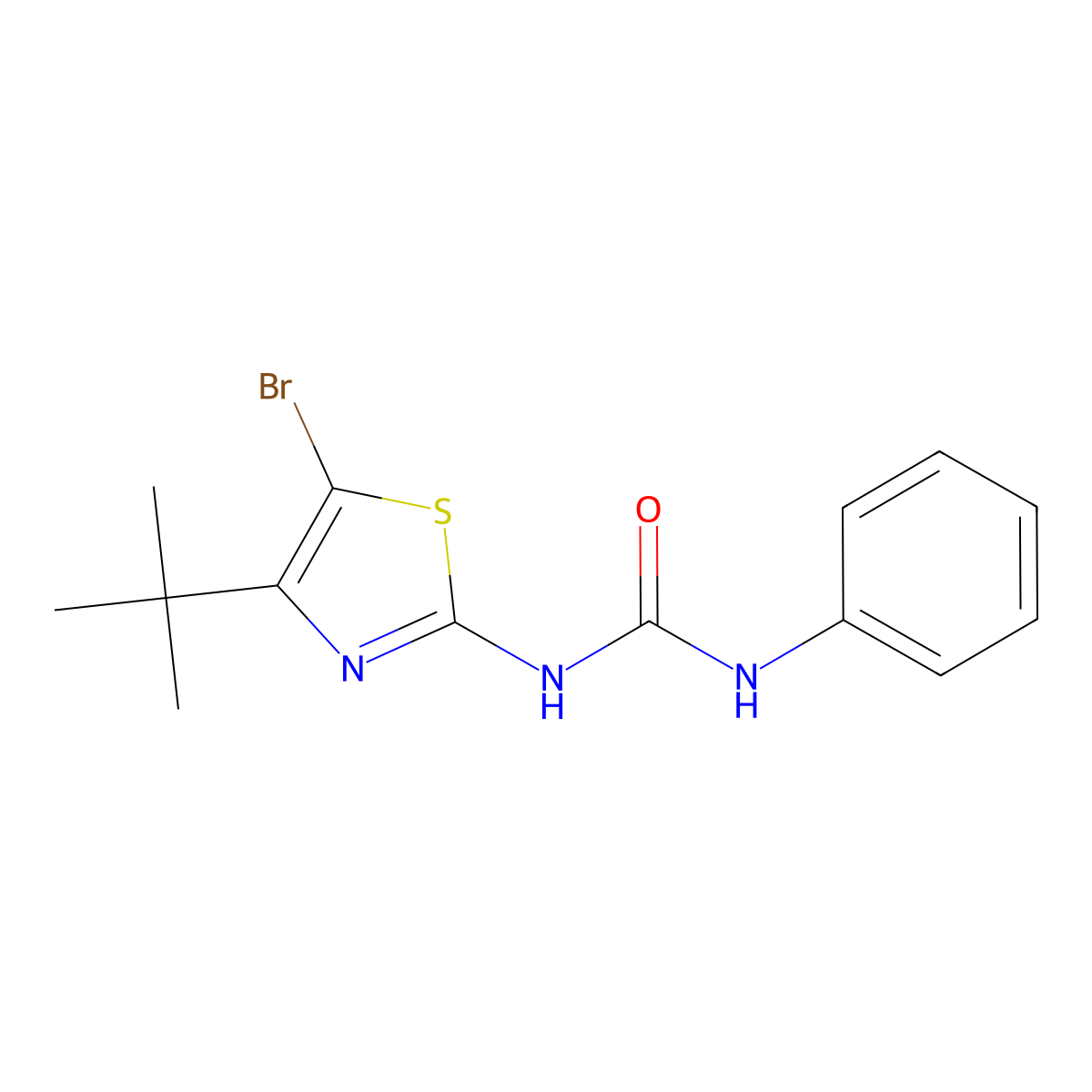 N-[5-bromo-4-(tert-butyl)-1,3-thiazol-2-yl]-N'-phenylurea molecular structure, CAS 478258-55-8