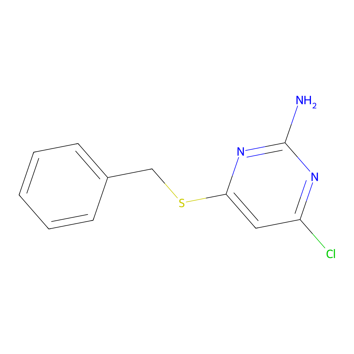 4-(Benzylsulfanyl)-6-chloro-2-pyrimidinylamine molecular structure, CAS 478258-60-5