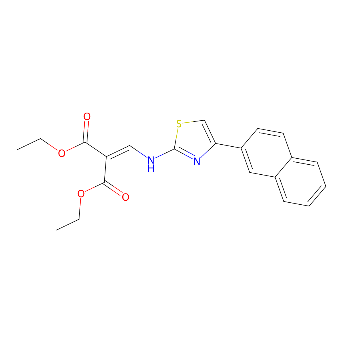 Diethyl 2-({[4-(2-naphthyl)-1,3-thiazol-2-yl]amino}methylene)malonate molecular structure, CAS 478258-62-7
