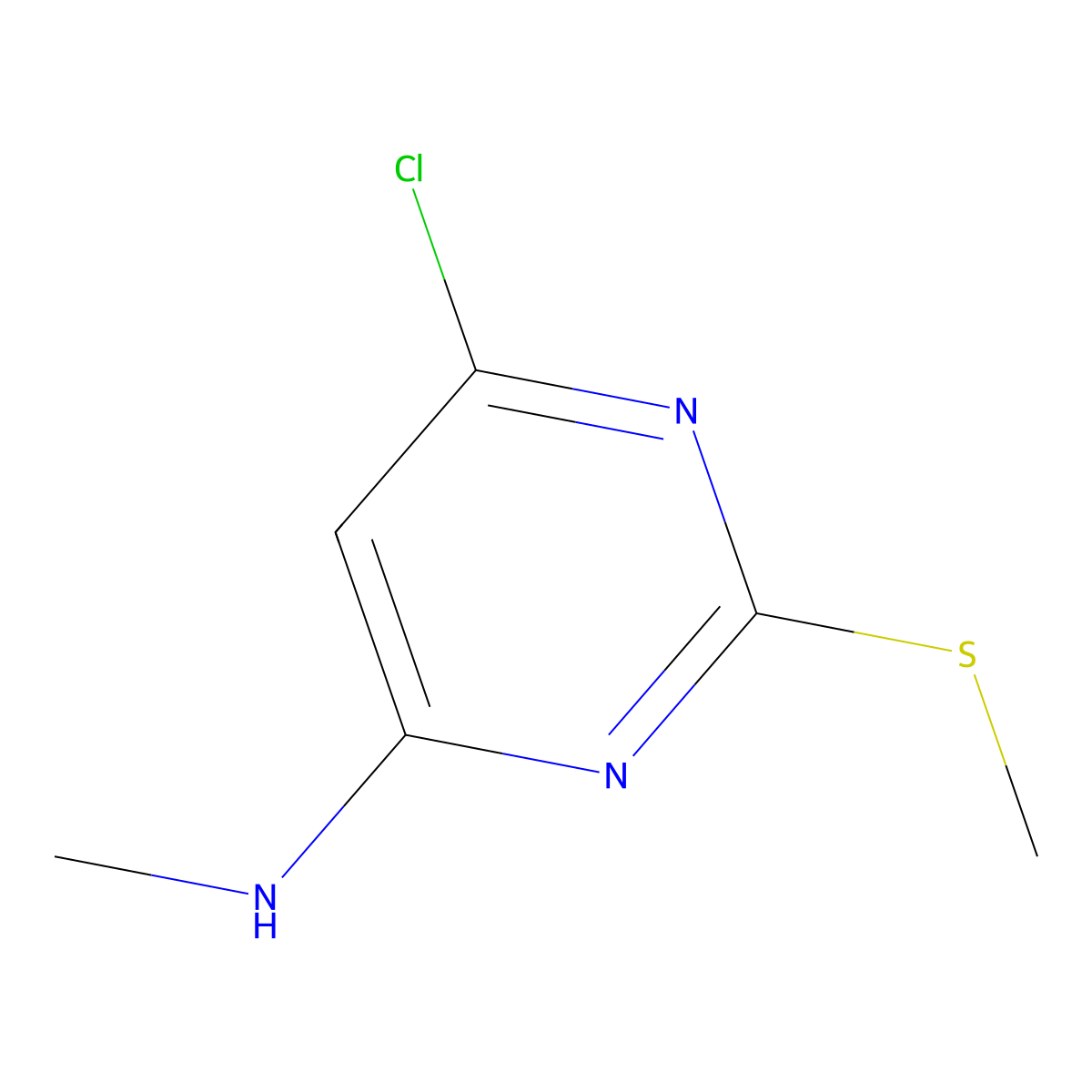 6-chloro-N-methyl-2-(methylsulfanyl)-4-pyrimidinamine molecular structure, CAS 478258-67-2