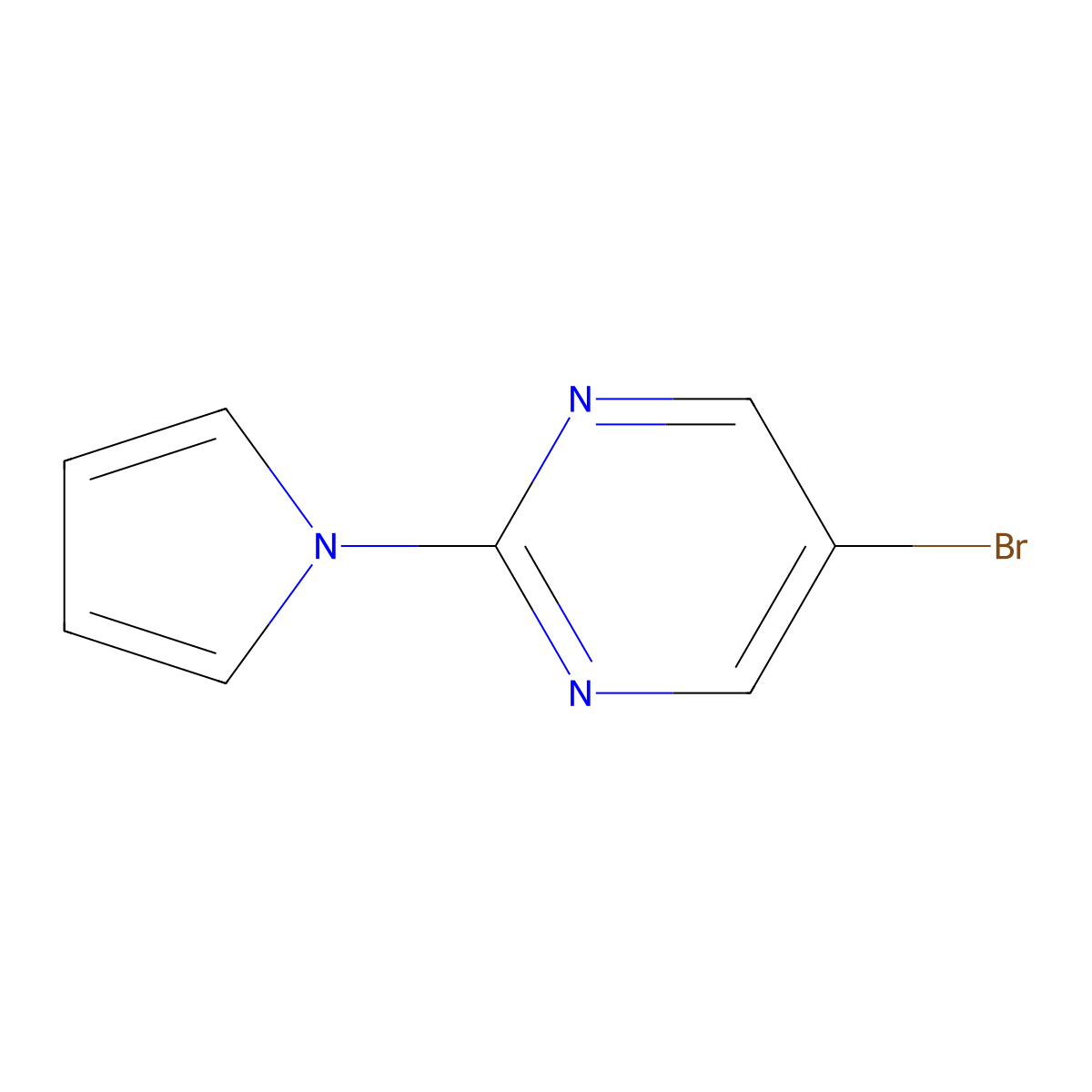 5-Bromo-2-(1H-pyrrol-1-yl)pyrimidine molecular structure, CAS 478258-70-7