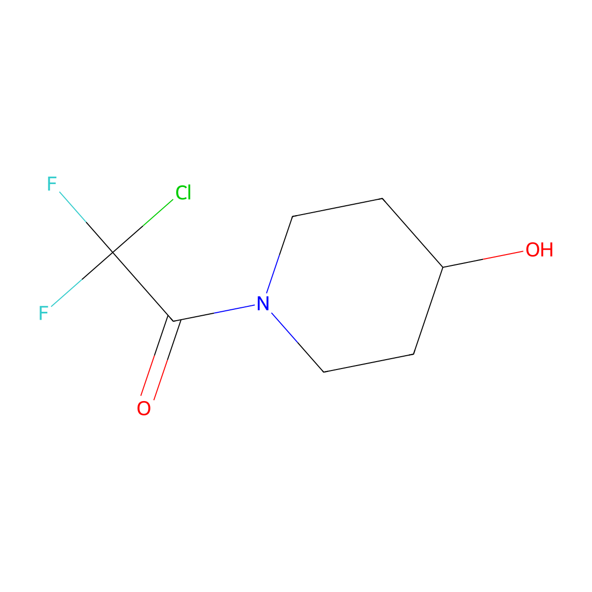 2-Chloro-2,2-difluoro-1-(4-hydroxypiperidino)-1-ethanone molecular structure, CAS 478258-79-6