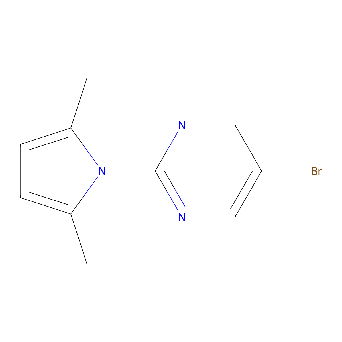 5-bromo-2-(2,5-dimethyl-1H-pyrrol-1-yl)pyrimidine molecular structure, CAS 478258-81-0