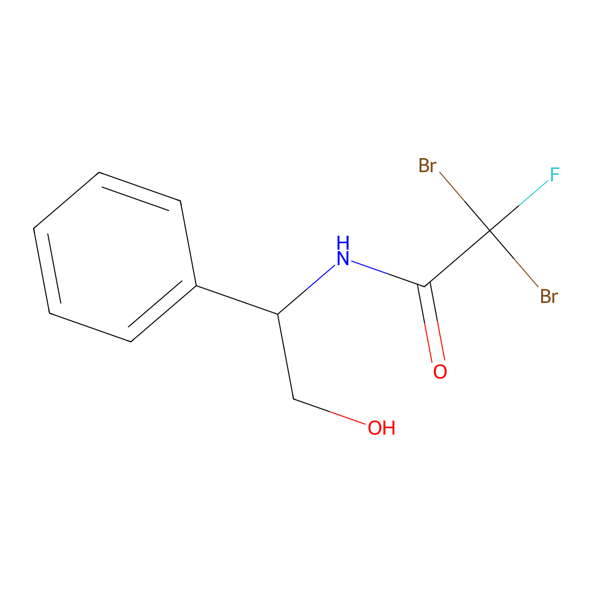 2,2-dibromo-2-fluoro-N-(2-hydroxy-1-phenylethyl)acetamide molecular structure, CAS 478258-82-1
