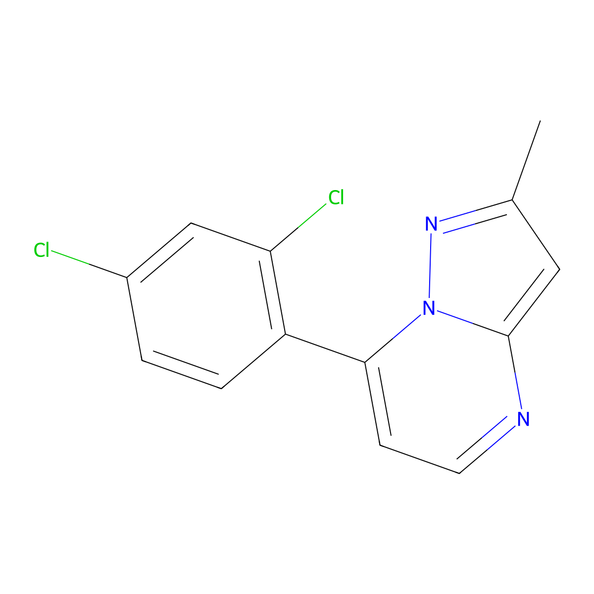 7-(2,4-Dichlorophenyl)-2-methylpyrazolo[1,5-a]pyrimidine molecular structure, CAS 478258-92-3