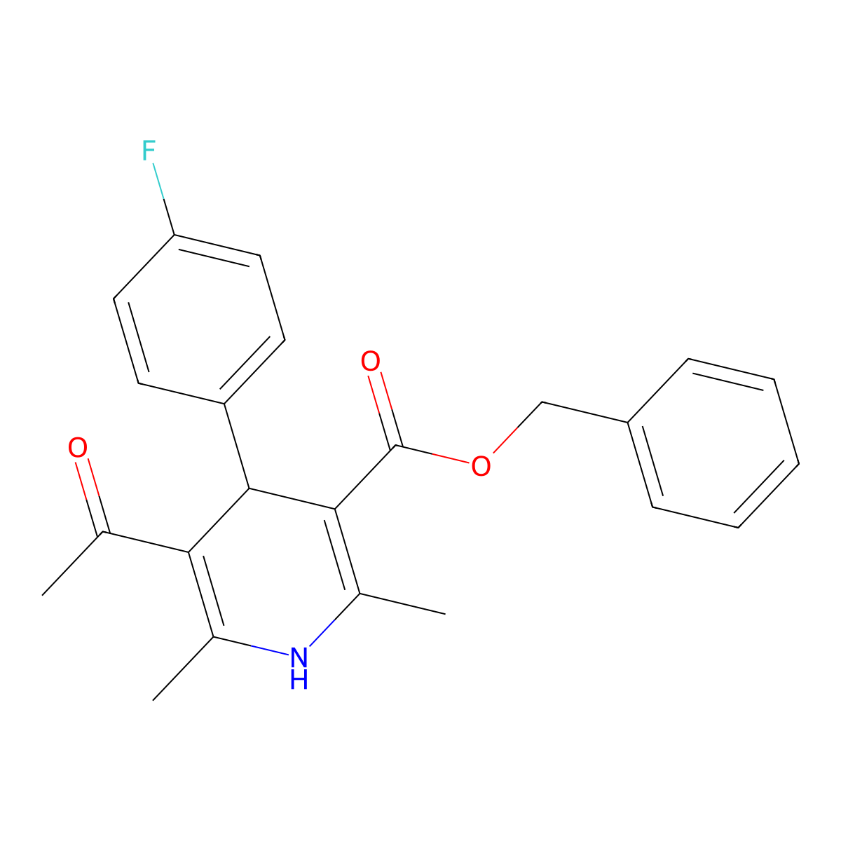 Benzyl 5-acetyl-4-(4-fluorophenyl)-2,6-dimethyl-1,4-dihydropyridine-3-carboxylate molecular structure, CAS 478259-01-7