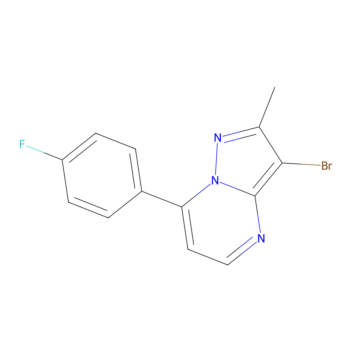 3-Bromo-7-(4-fluorophenyl)-2-methylpyrazolo[1,5-a]pyrimidine molecular structure, CAS 478259-02-8