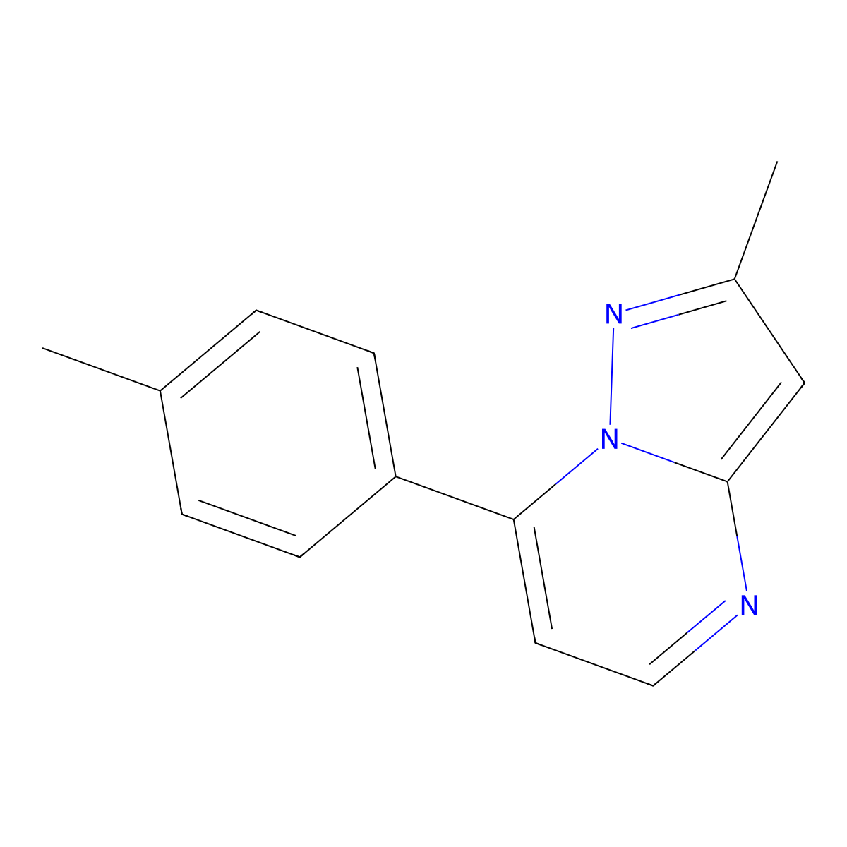 2-Methyl-7-(4-methylphenyl)pyrazolo[1,5-a]pyrimidine molecular structure, CAS 478259-06-2