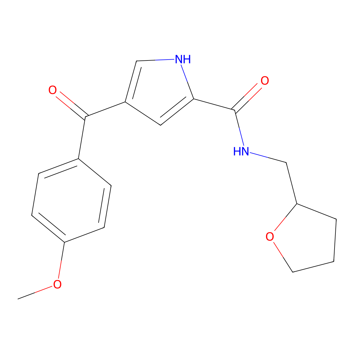 4-(4-methoxybenzoyl)-N-(tetrahydro-2-furanylmethyl)-1H-pyrrole-2-carboxamide molecular structure, CAS 478259-15-3