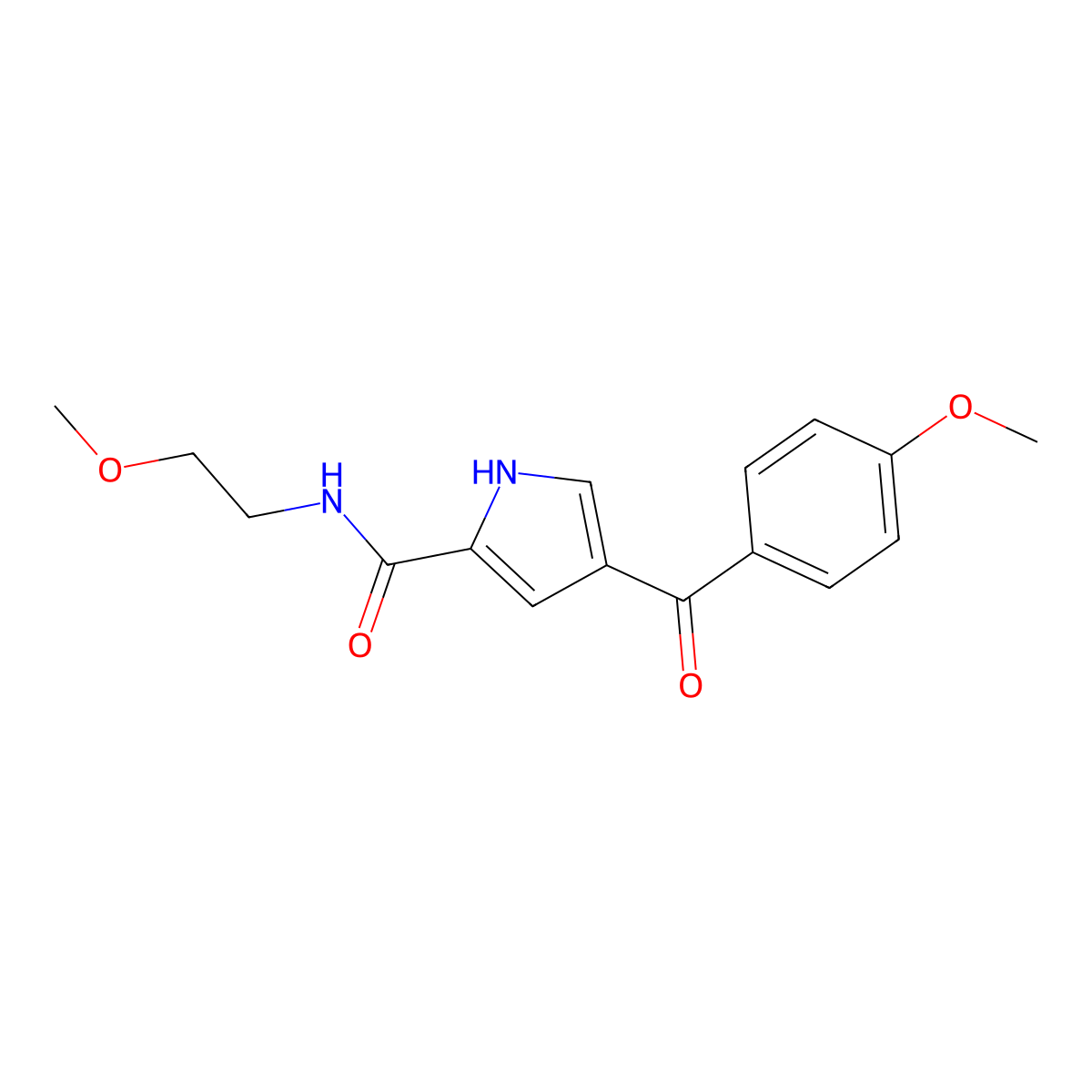4-(4-methoxybenzoyl)-N-(2-methoxyethyl)-1H-pyrrole-2-carboxamide molecular structure, CAS 478259-25-5