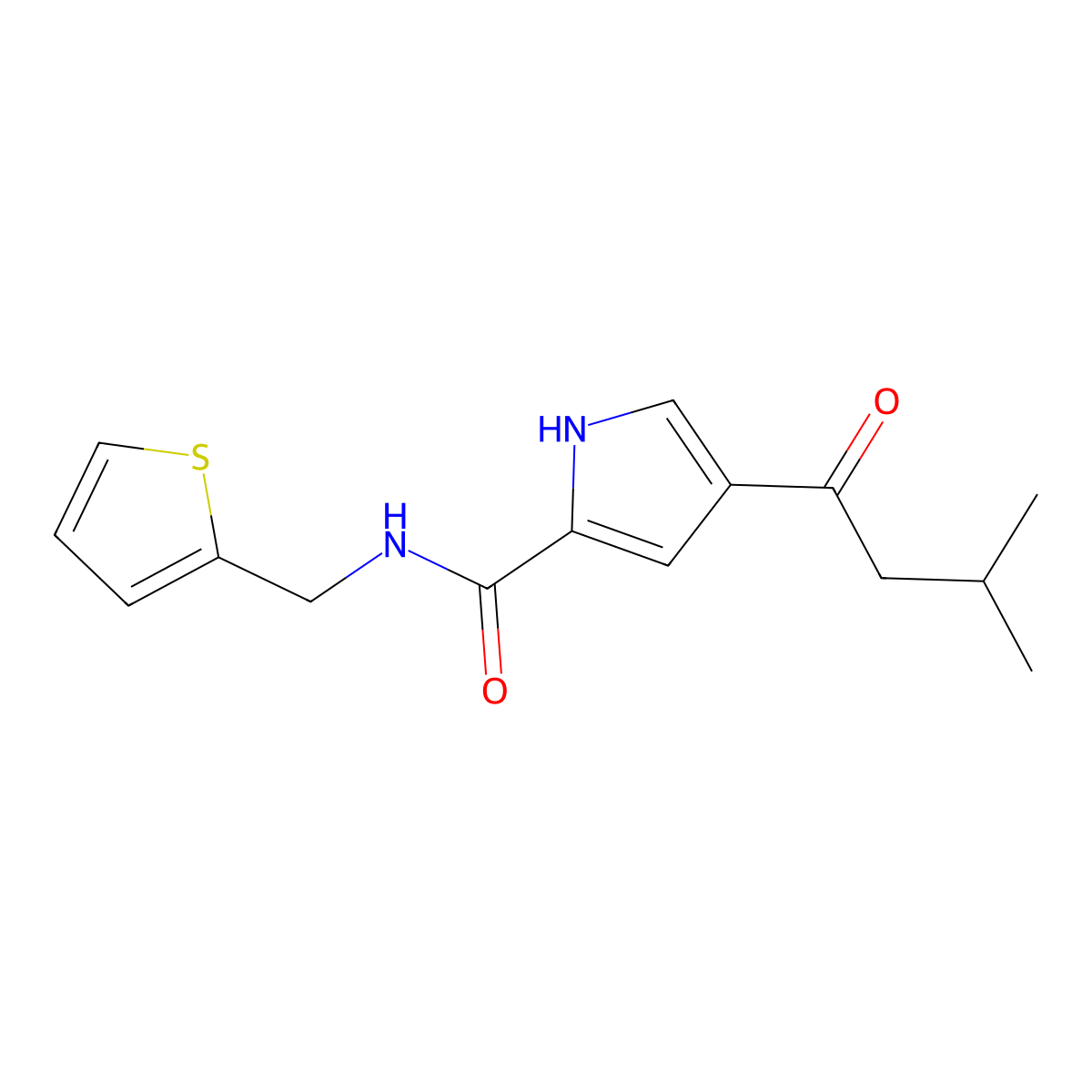 4-(3-methylbutanoyl)-N-(2-thienylmethyl)-1H-pyrrole-2-carboxamide molecular structure, CAS 478259-27-7