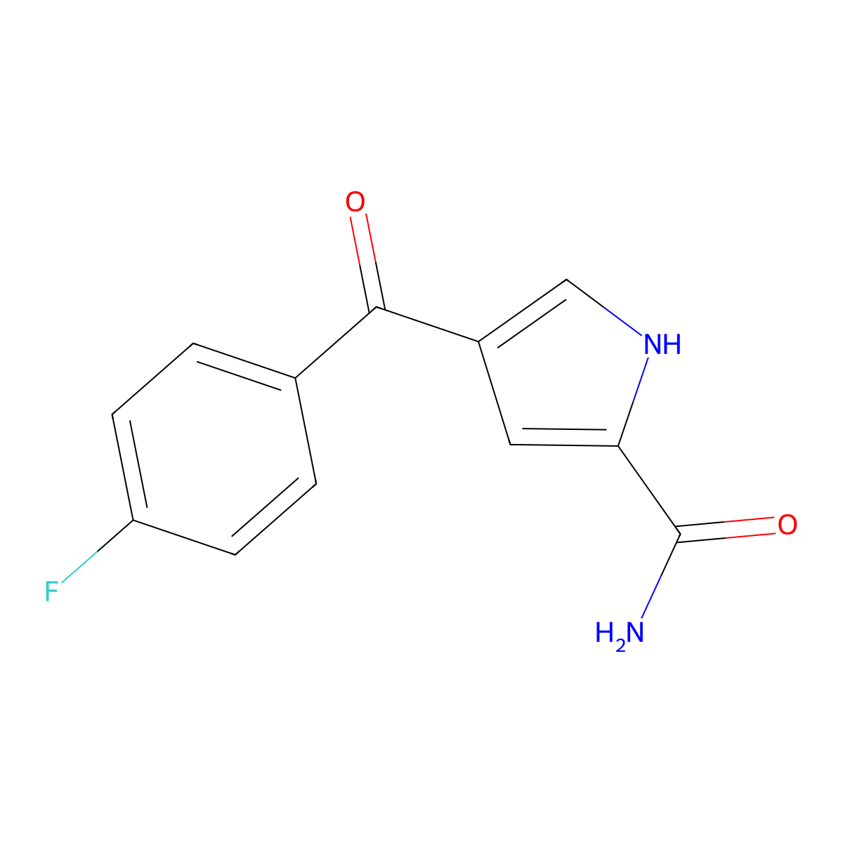 4-(4-fluorobenzoyl)-1H-pyrrole-2-carboxamide molecular structure, CAS 478259-28-8