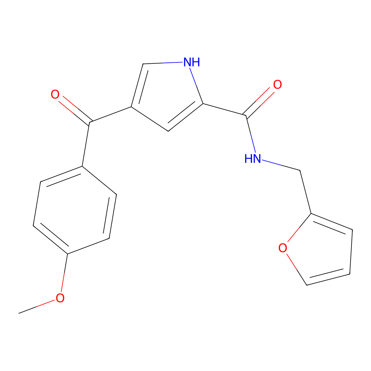 N-(2-furylmethyl)-4-(4-methoxybenzoyl)-1H-pyrrole-2-carboxamide molecular structure, CAS 478259-29-9