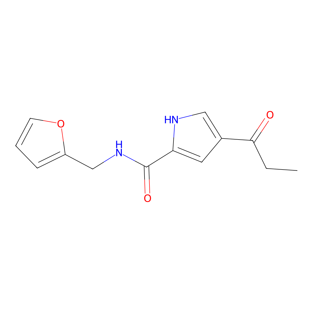 N-(2-furylmethyl)-4-propionyl-1H-pyrrole-2-carboxamide molecular structure, CAS 478259-33-5