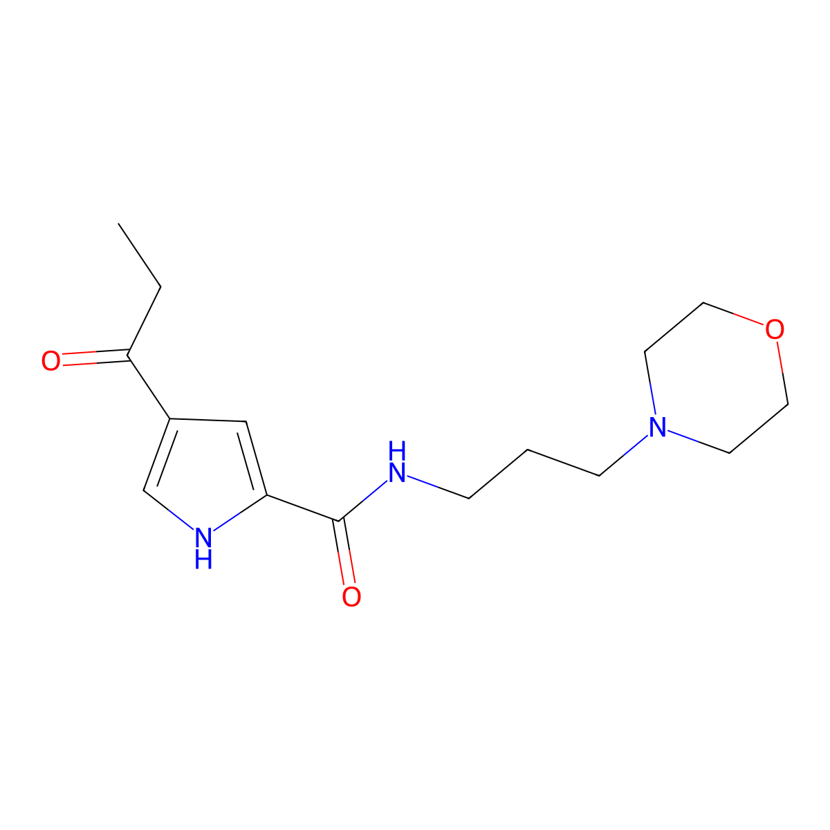 N-(3-morpholinopropyl)-4-propionyl-1H-pyrrole-2-carboxamide molecular structure, CAS 478259-35-7