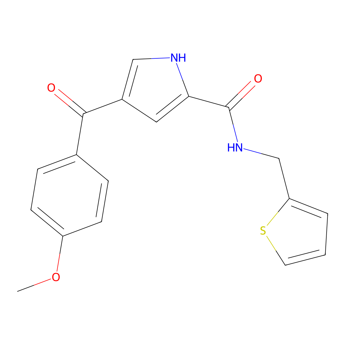 4-(4-methoxybenzoyl)-N-(2-thienylmethyl)-1H-pyrrole-2-carboxamide molecular structure, CAS 478259-37-9