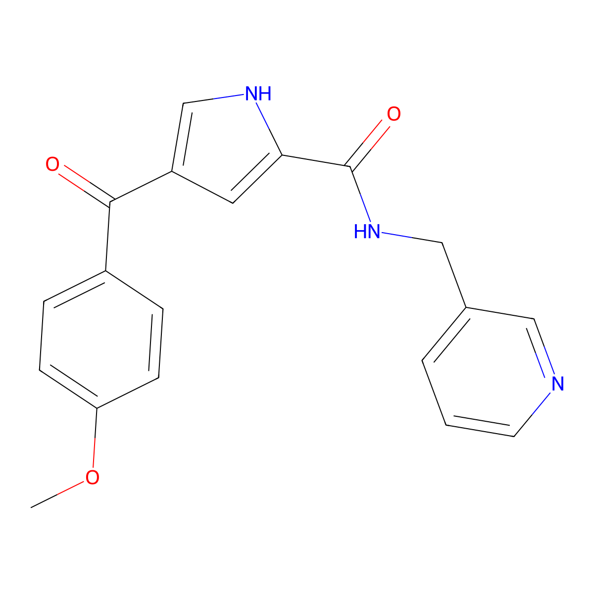 4-(4-methoxybenzoyl)-N-(3-pyridinylmethyl)-1H-pyrrole-2-carboxamide molecular structure, CAS 478259-38-0