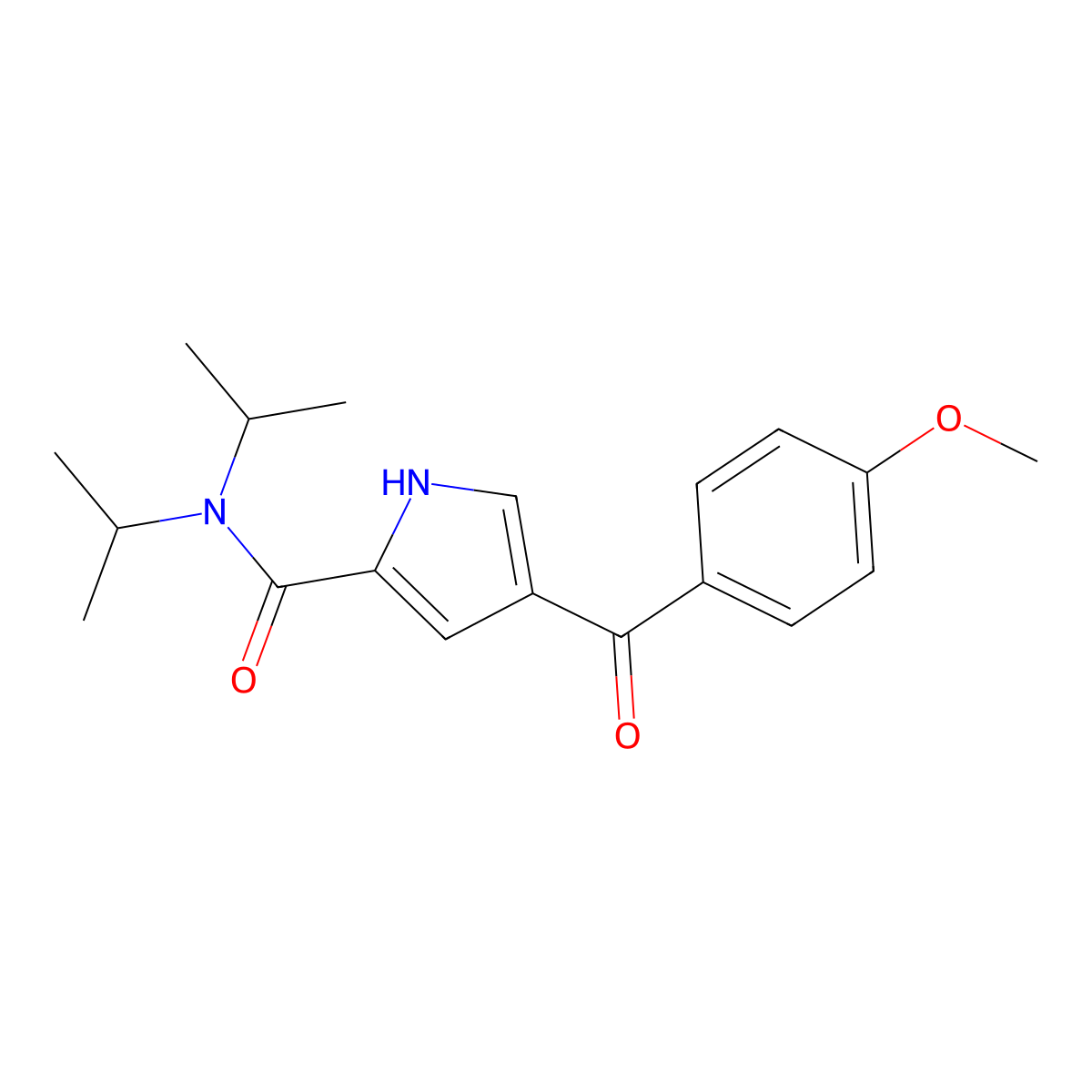 N,N-diisopropyl-4-(4-methoxybenzoyl)-1H-pyrrole-2-carboxamide molecular structure, CAS 478259-41-5