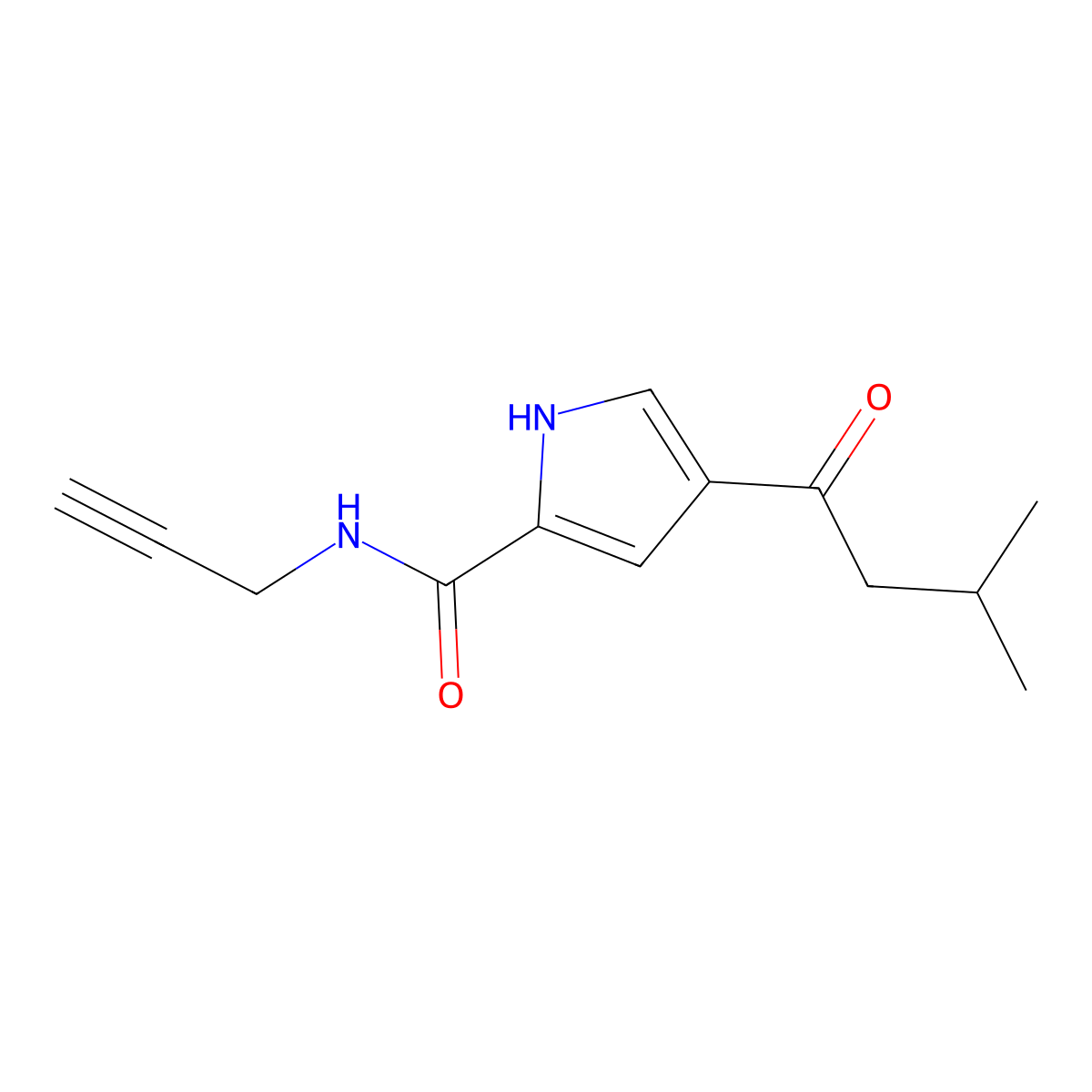 4-(3-methylbutanoyl)-N-(2-propynyl)-1H-pyrrole-2-carboxamide molecular structure, CAS 478259-42-6