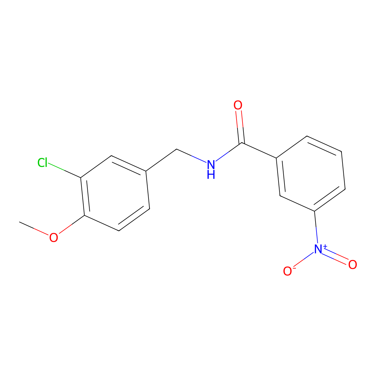 N-[(3-chloro-4-methoxyphenyl)methyl]-3-nitrobenzamide molecular structure, CAS 478259-43-7