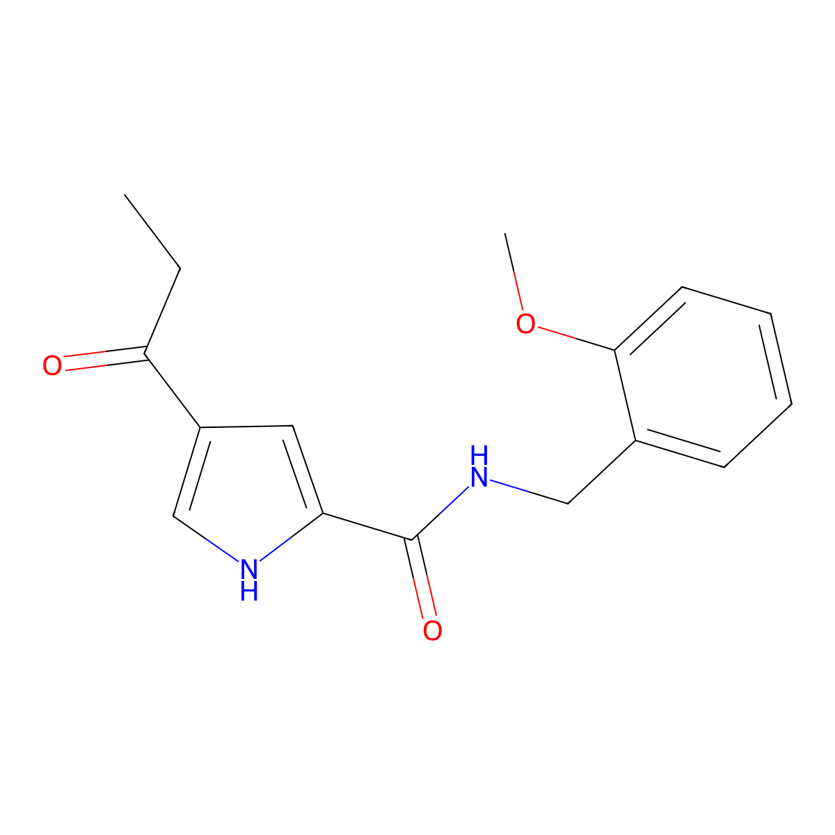 N-[(2-methoxyphenyl)methyl]-4-propanoyl-1H-pyrrole-2-carboxamide molecular structure, CAS 478259-51-7