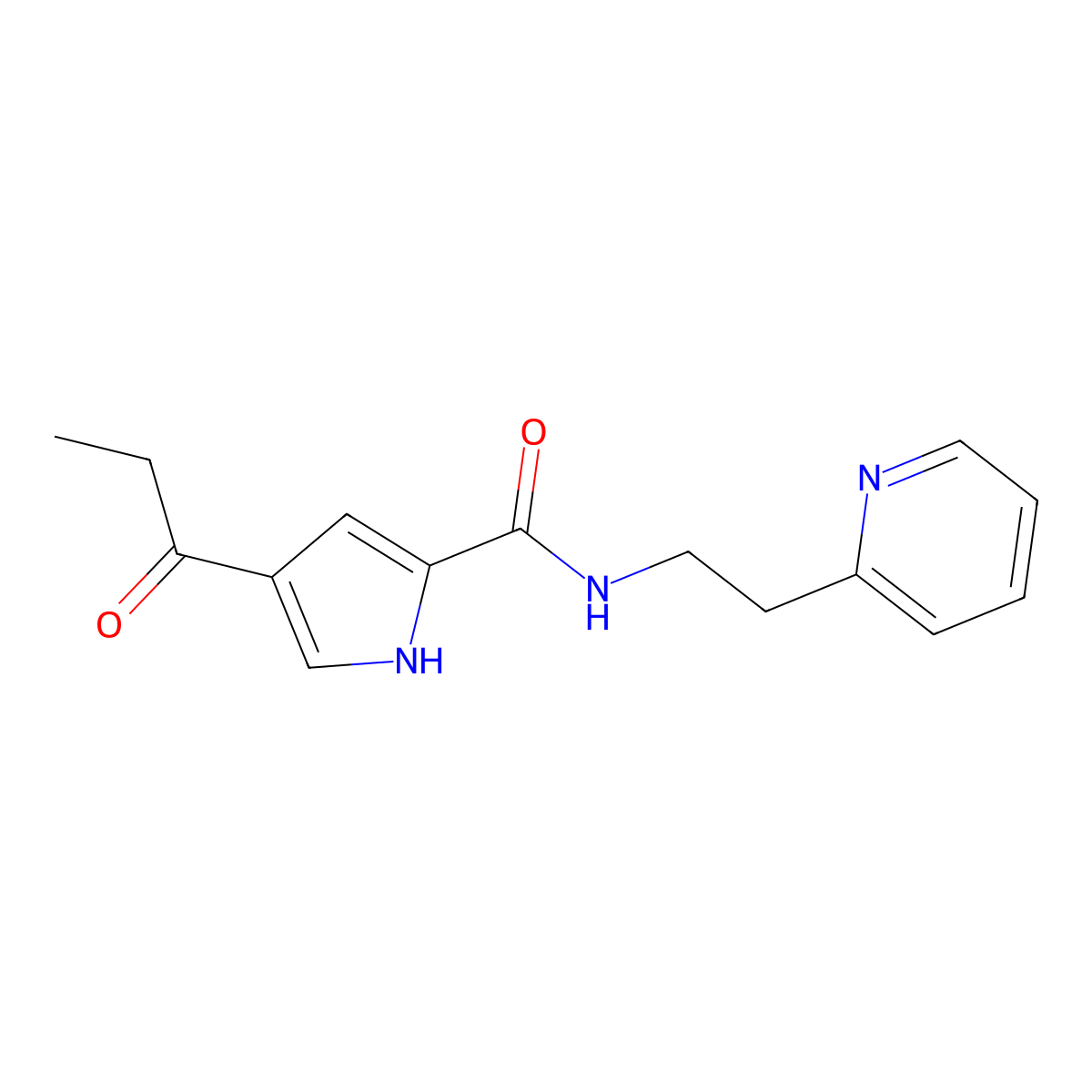 4-propionyl-N-[2-(2-pyridinyl)ethyl]-1H-pyrrole-2-carboxamide molecular structure, CAS 478259-53-9