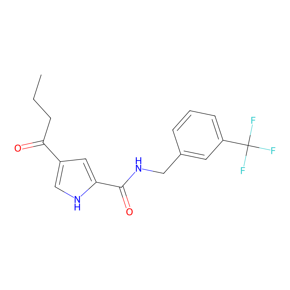 4-butyryl-N-[3-(trifluoromethyl)benzyl]-1H-pyrrole-2-carboxamide molecular structure, CAS 478259-57-3