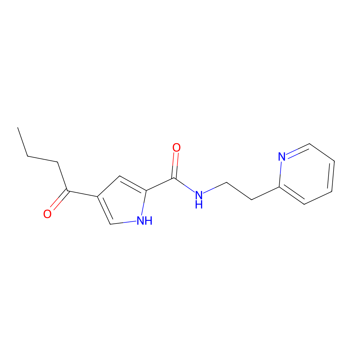 4-butyryl-N-[2-(2-pyridinyl)ethyl]-1H-pyrrole-2-carboxamide molecular structure, CAS 478259-58-4