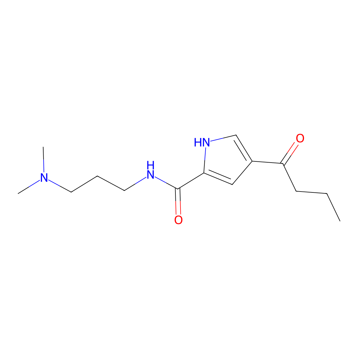 4-butanoyl-N-[3-(dimethylamino)propyl]-1H-pyrrole-2-carboxamide molecular structure, CAS 478259-61-9