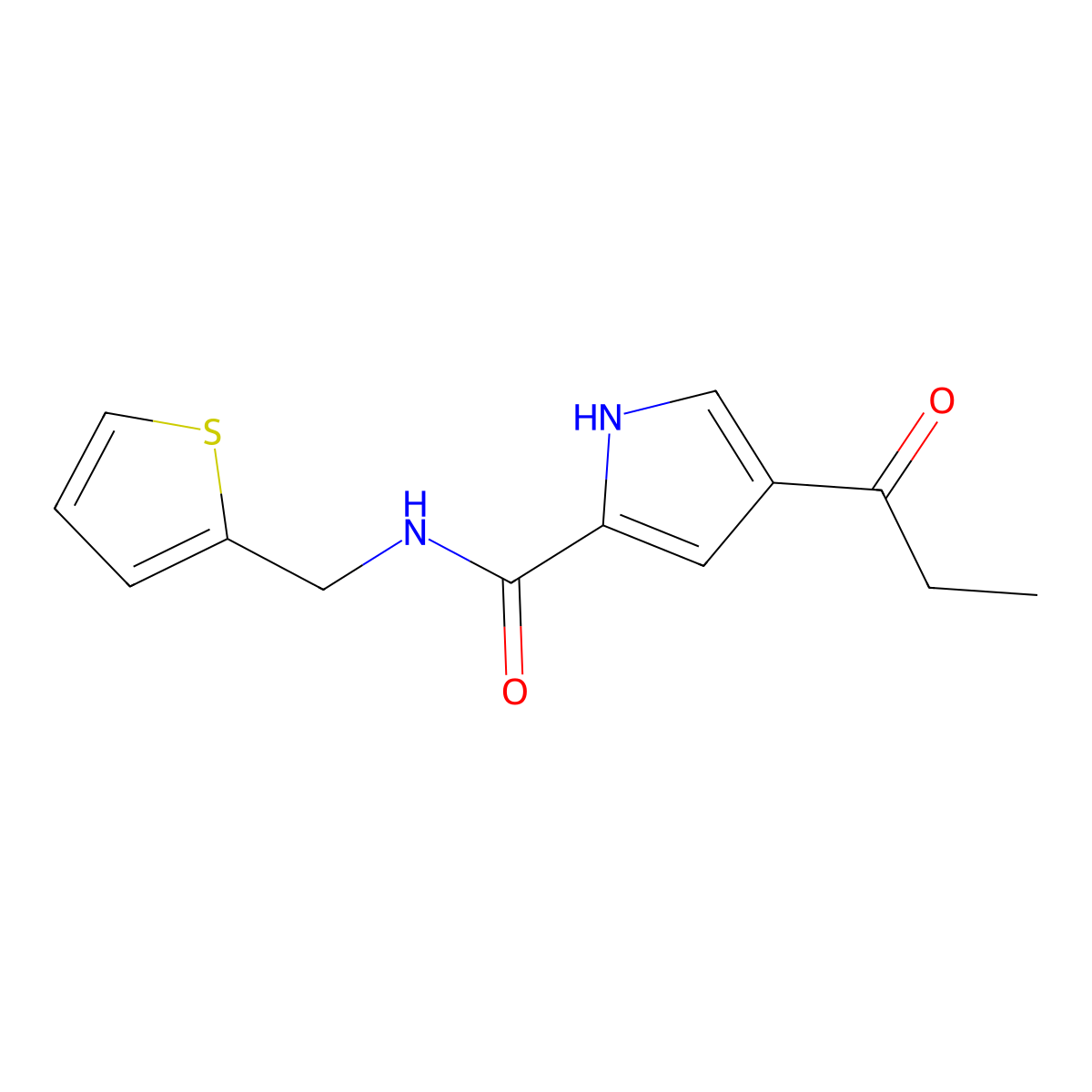 4-propionyl-N-(2-thienylmethyl)-1H-pyrrole-2-carboxamide molecular structure, CAS 478259-62-0