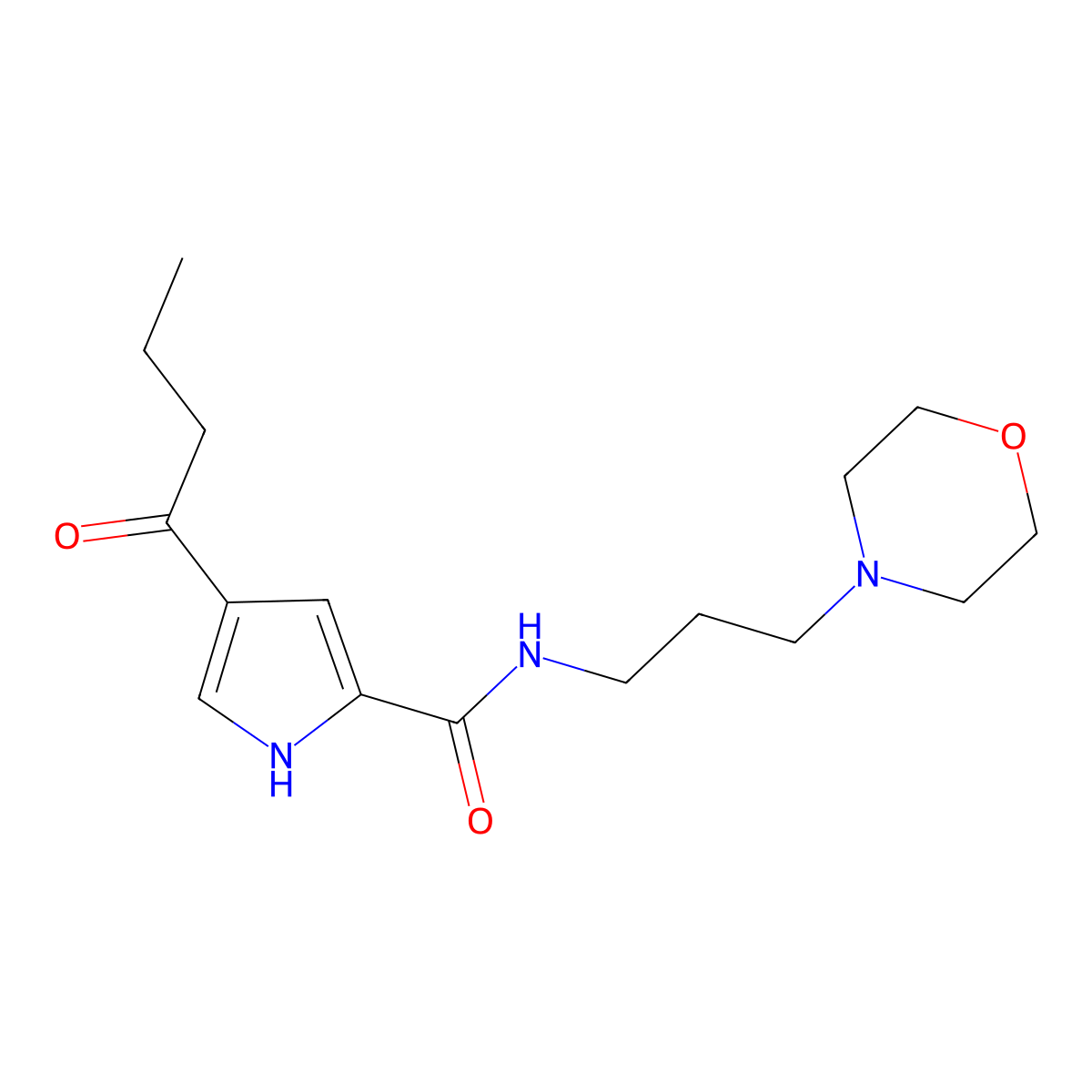 4-butyryl-N-(3-morpholinopropyl)-1H-pyrrole-2-carboxamide molecular structure, CAS 478259-65-3