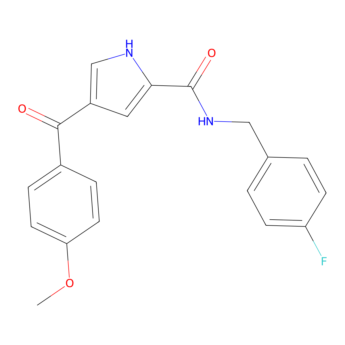 N-(4-fluorobenzyl)-4-(4-methoxybenzoyl)-1H-pyrrole-2-carboxamide molecular structure, CAS 478259-67-5