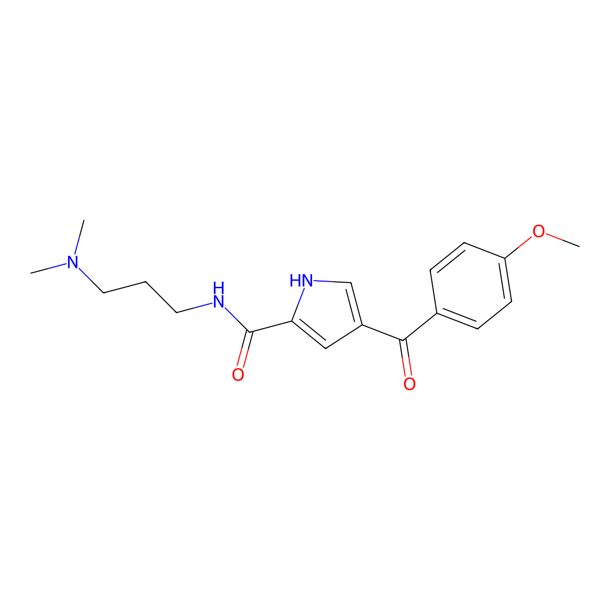 N-[3-(dimethylamino)propyl]-4-(4-methoxybenzoyl)-1H-pyrrole-2-carboxamide molecular structure, CAS 478259-68-6