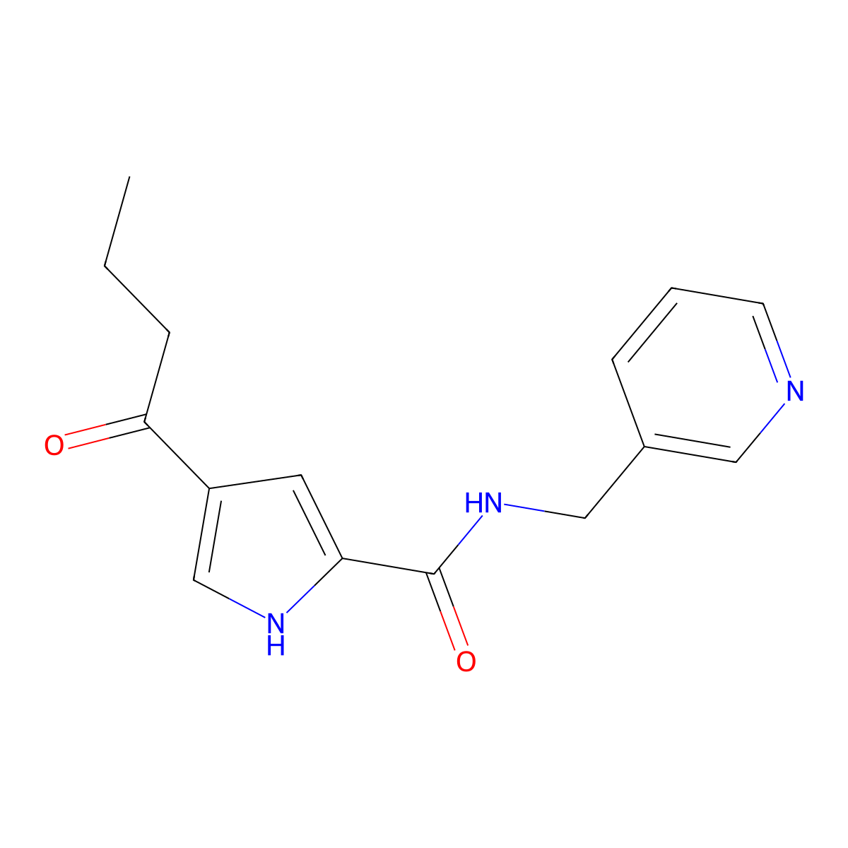 4-butyryl-N-(3-pyridinylmethyl)-1H-pyrrole-2-carboxamide molecular structure, CAS 478259-70-0