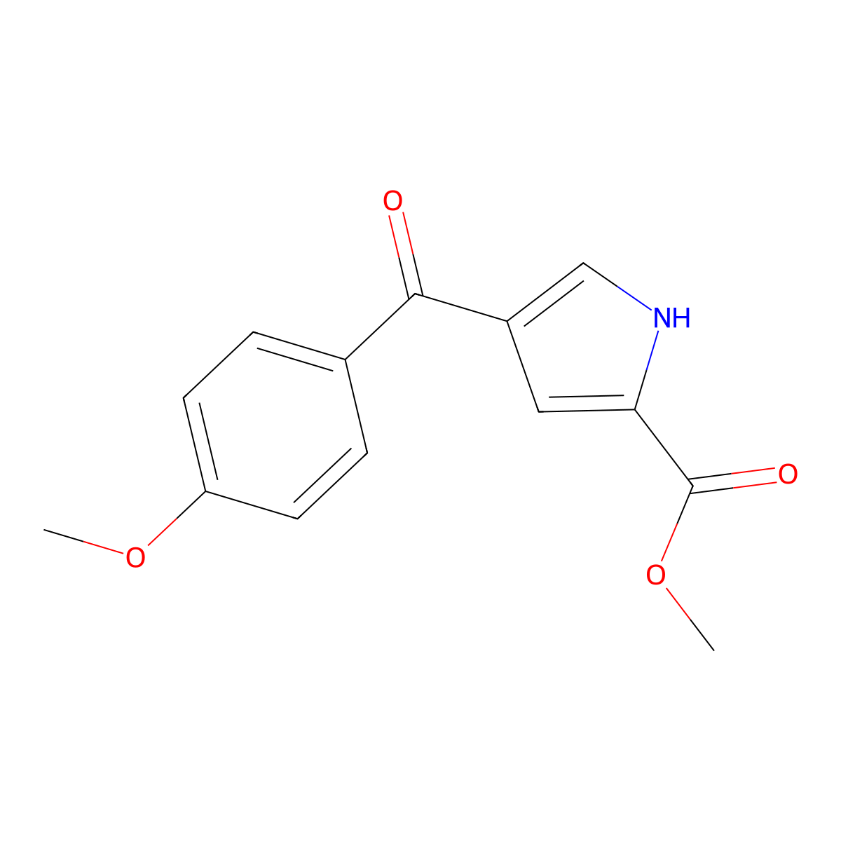 Methyl 4-(4-methoxybenzoyl)-1H-pyrrole-2-carboxylate molecular structure, CAS 478259-71-1