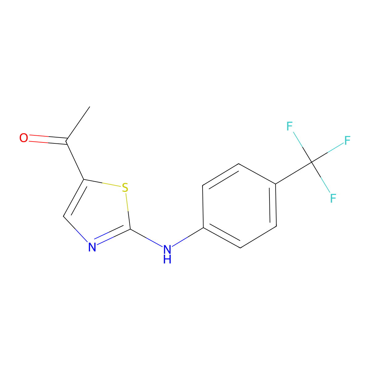 1-(2-((4-(Trifluoromethyl)phenyl)amino)thiazol-5-yl)ethanone molecular structure, CAS 478259-73-3