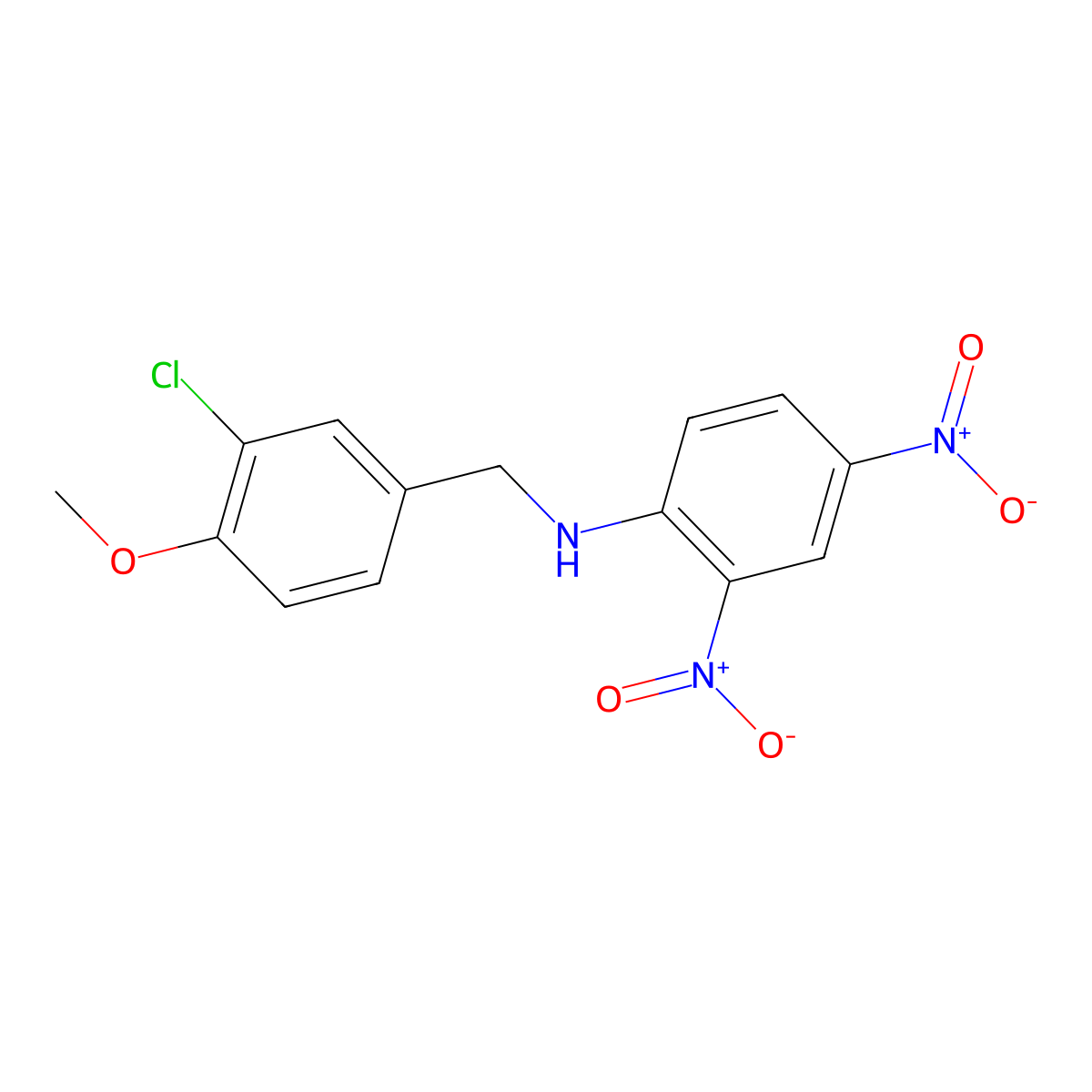 N-(3-chloro-4-methoxybenzyl)-2,4-dinitroaniline molecular structure, CAS 478259-76-6
