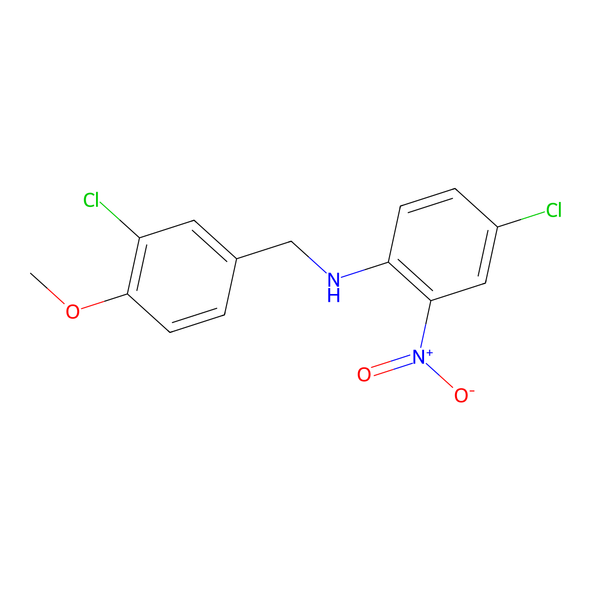 4-chloro-N-(3-chloro-4-methoxybenzyl)-2-nitroaniline molecular structure, CAS 478259-77-7