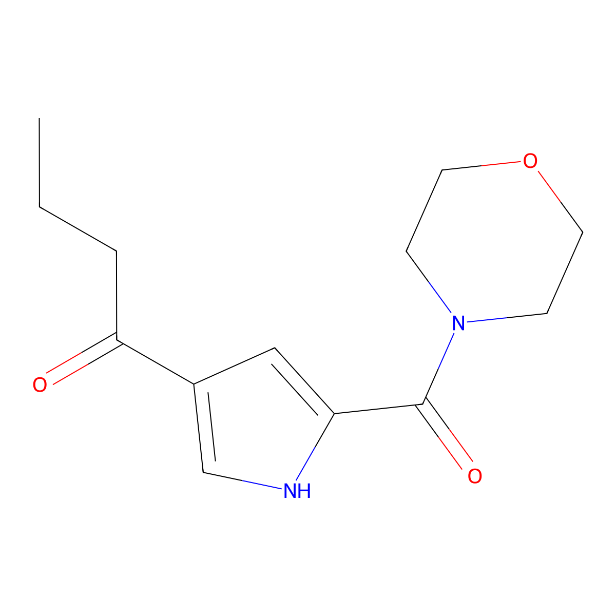 1-[5-(morpholine-4-carbonyl)-1H-pyrrol-3-yl]butan-1-one molecular structure, CAS 478259-81-3