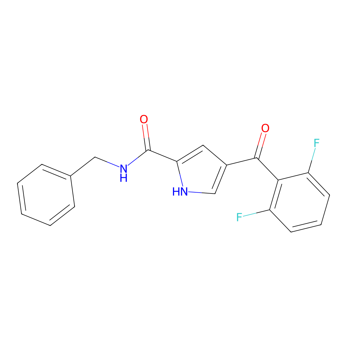 N-benzyl-4-(2,6-difluorobenzoyl)-1H-pyrrole-2-carboxamide molecular structure, CAS 478259-84-6