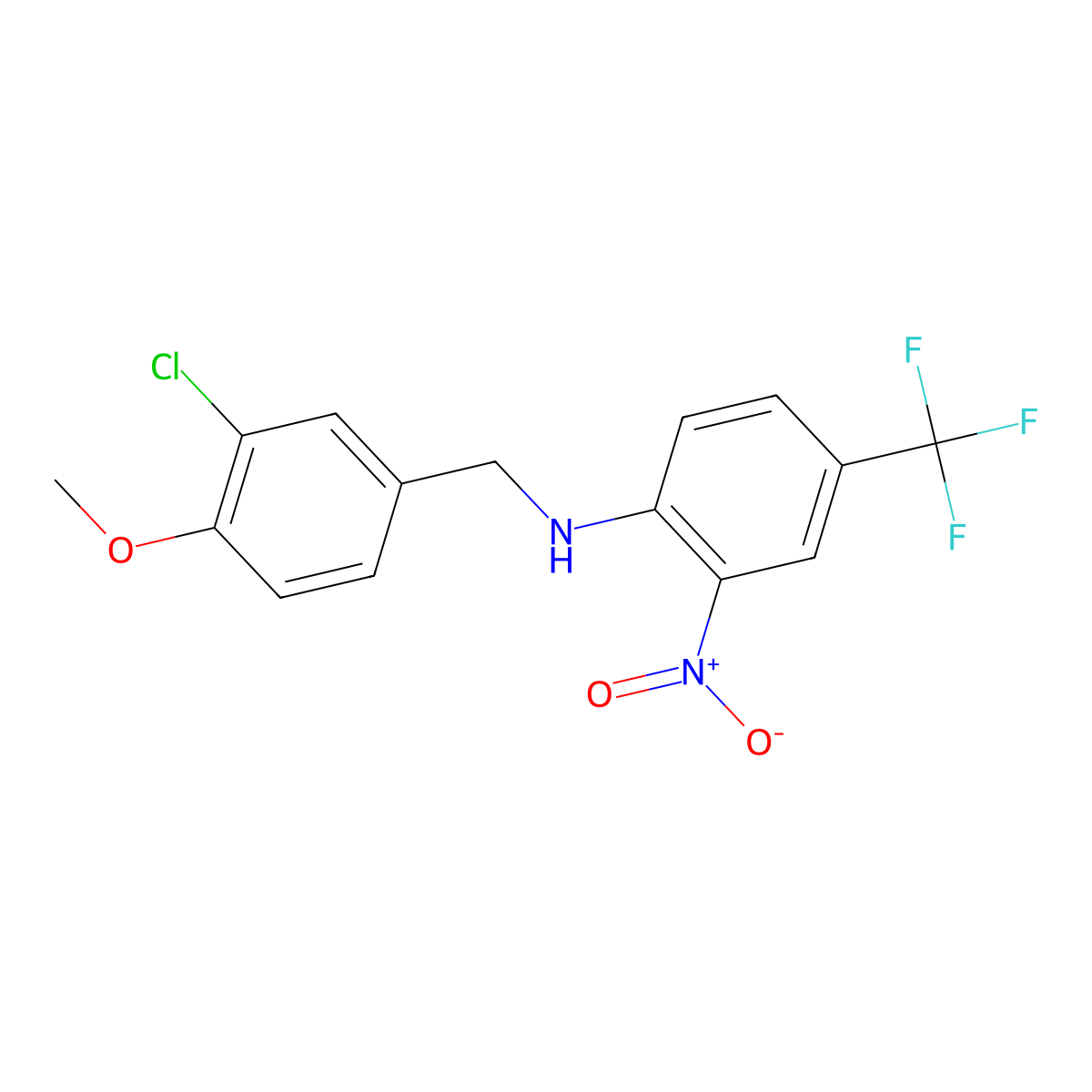 N-(3-chloro-4-methoxybenzyl)-2-nitro-4-(trifluoromethyl)aniline molecular structure, CAS 478259-85-7