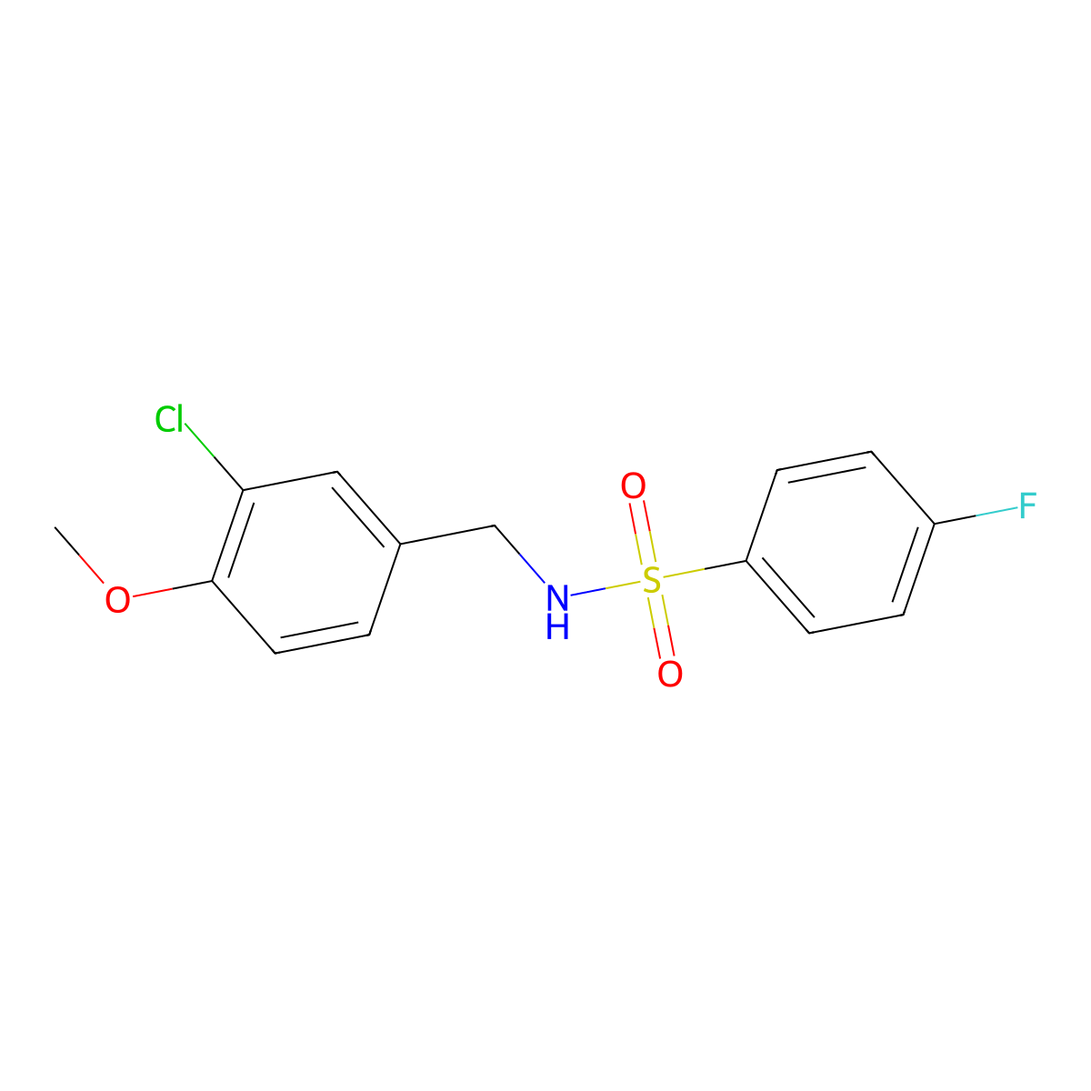 N-(3-chloro-4-methoxybenzyl)-4-fluorobenzenesulfonamide molecular structure, CAS 478259-90-4