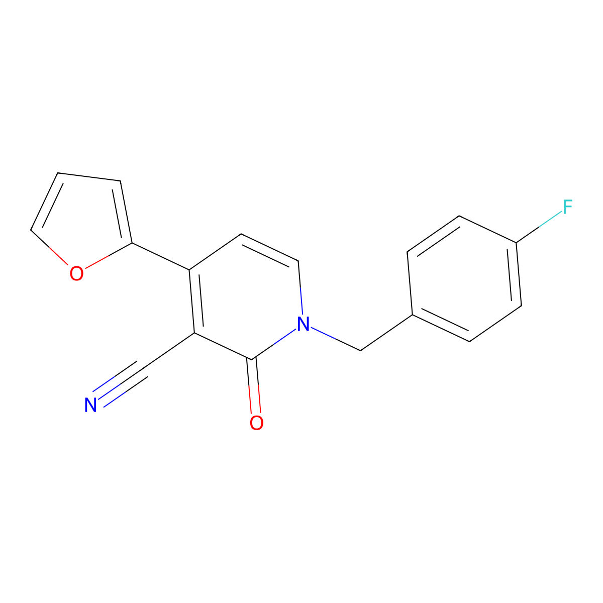 1-(4-Fluorobenzyl)-4-(2-furyl)-2-oxo-1,2-dihydro-3-pyridinecarbonitrile molecular structure, CAS 478259-93-7