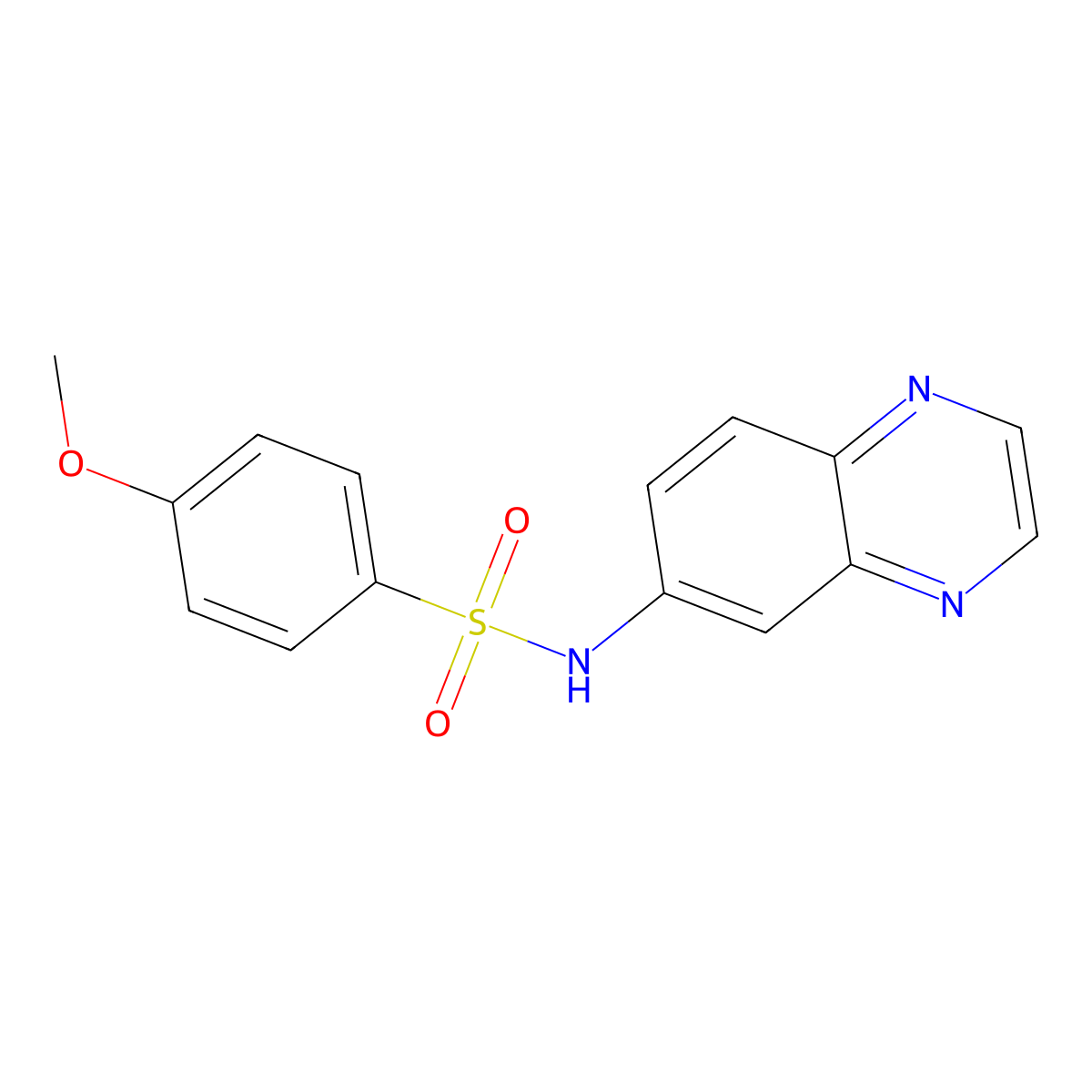 4-methoxy-N-(6-quinoxalinyl)benzenesulfonamide molecular structure, CAS 478259-99-3