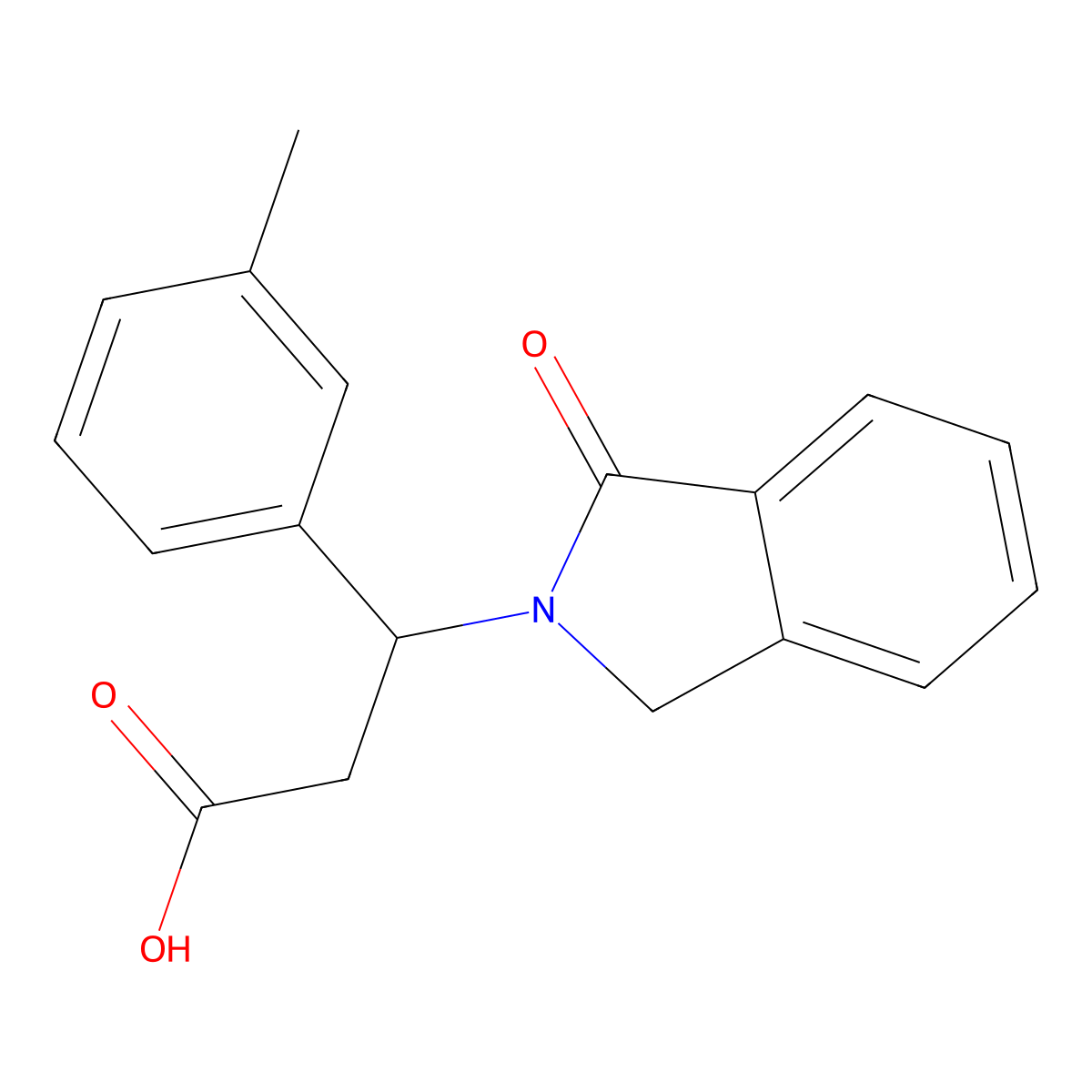 3-(3-methylphenyl)-3-(1-oxo-1,3-dihydro-2H-isoindol-2-yl)propanoic acid molecular structure, CAS 478260-02-5