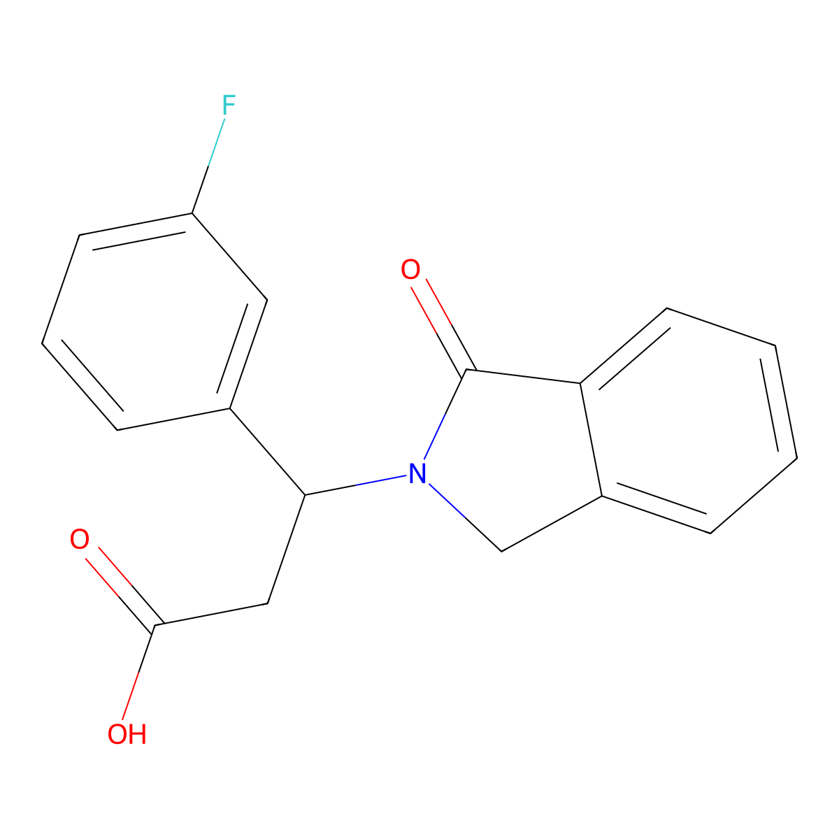 3-(3-fluorophenyl)-3-(1-oxo-1,3-dihydro-2H-isoindol-2-yl)propanoic acid molecular structure, CAS 478260-03-6