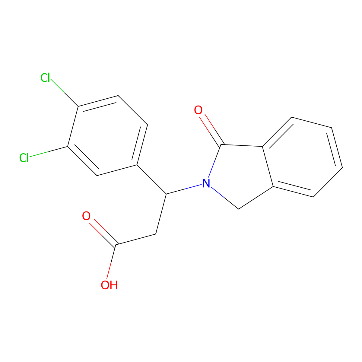 3-(3,4-dichlorophenyl)-3-(1-oxo-1,3-dihydro-2H-isoindol-2-yl)propanoic acid molecular structure, CAS 478260-04-7